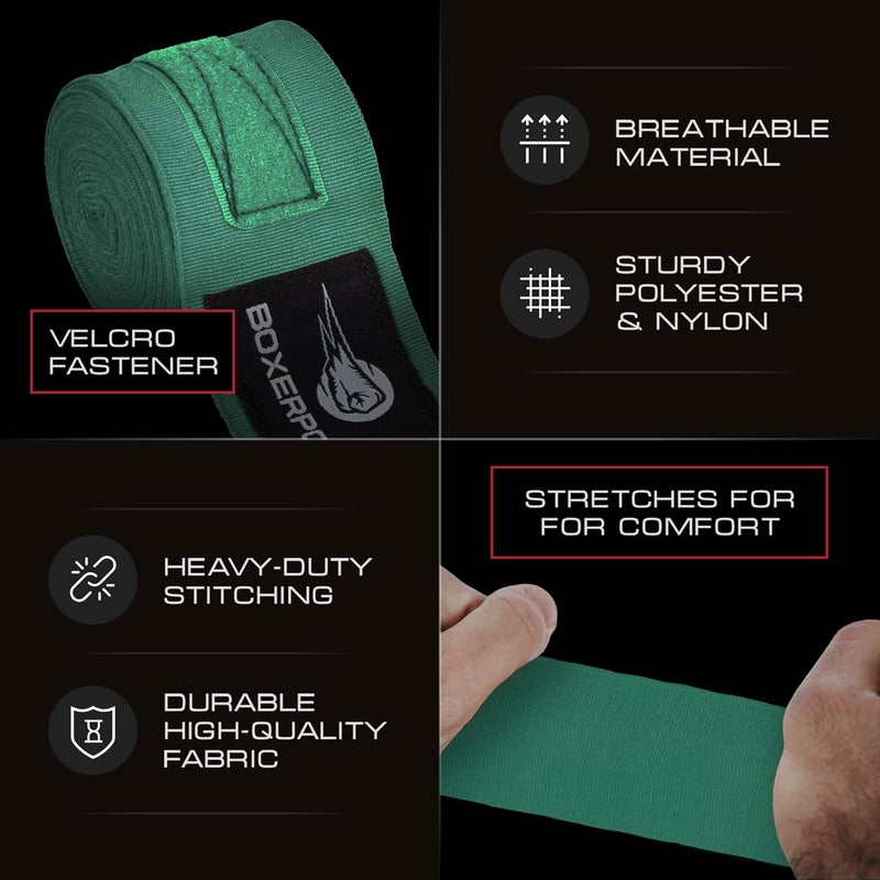 BOXERPOINT 180" Ringside Boxing Wraps for Men & Women - Breathable Hand Wraps for Boxing, Muay Thai, Kickboxing, MMA Gear - Image 3